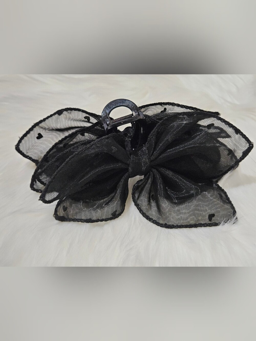 Black Bow Hair Claw Clip